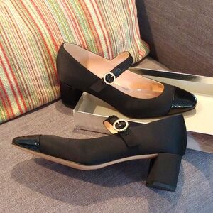 NIB J Crew Collection Millie Satin/Patent Leather Toe Cap Mary Jane